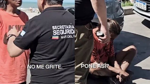 Imágenes del video en el que un trapito y un funcionario municipal discuten en Mar del Plata, compartido en X por el intendente Guillermo Montenegro.