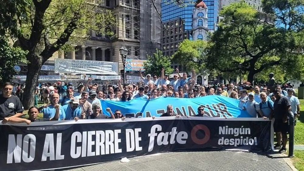 Una protesta por el cierre de FATE.&nbsp;