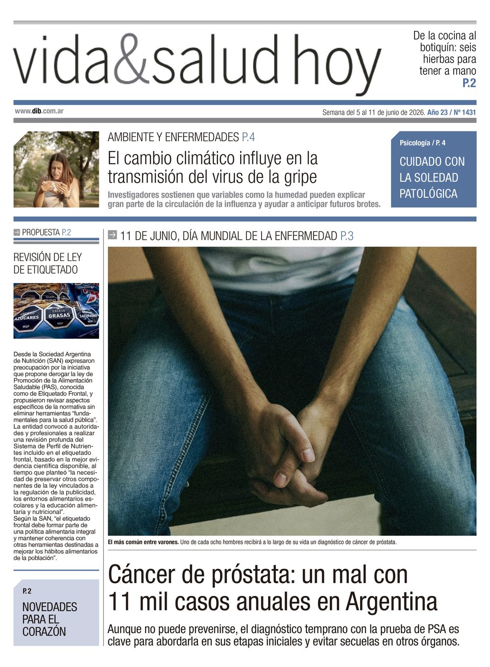 Tapa Vida y salud color 1431