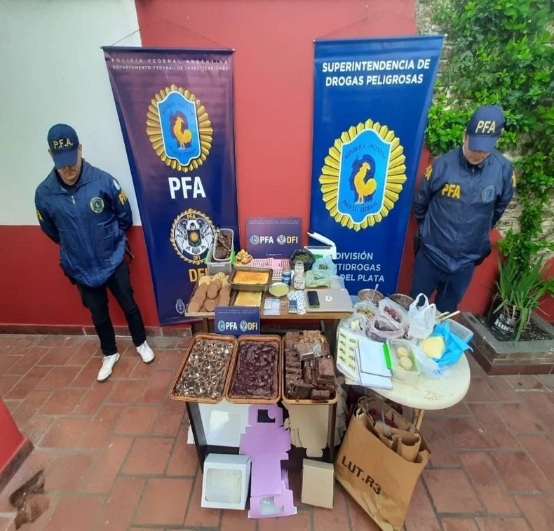 Los productos de reposter&iacute;a secuestrados en Mar del Plata por la Polic&iacute;a Federal Argentina.&nbsp;