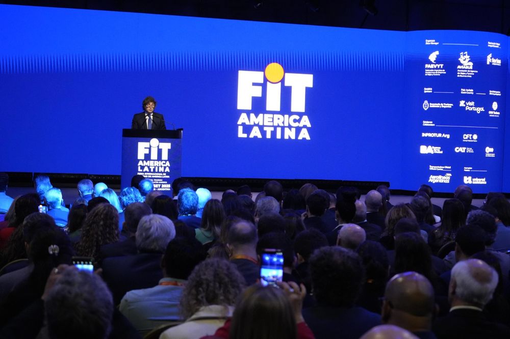 Javier Milei en la apertura de la Feria Internacional de Turismo.&nbsp;