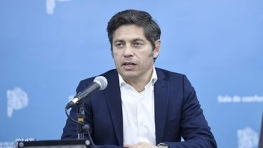 Kicillof, en la conferencia de prensa de ayer en Casa de Gobierno. (DIB)
