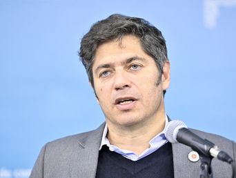 El gobernador Axel Kicillof en conferencia de prensa. 