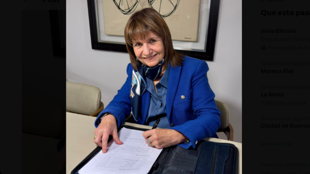 La ministra de Seguridad de la Nación, Patricia Bullrich, confirmó que será candidata a Senadora nacional por CABA en las elecciones del próximo 26 de octubre.