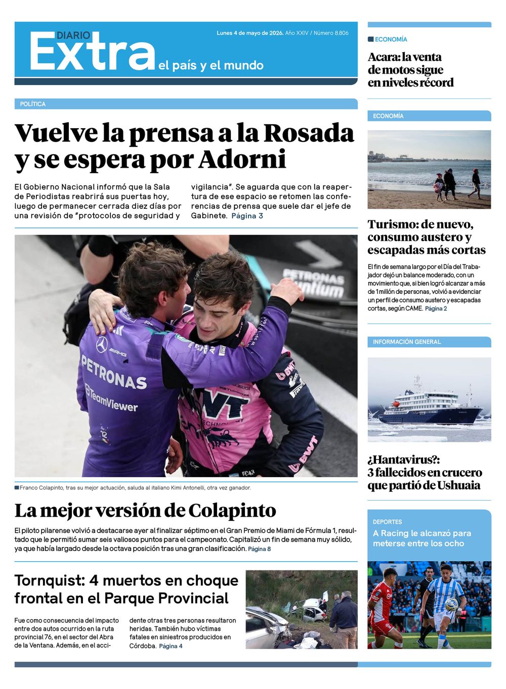 Tapa diario Extra 04-05