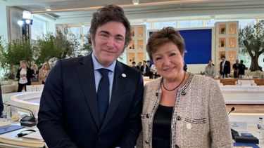 Javier Milei y la titular del Fondo Monetario Internacional (FMI), Kristalina Georgieva.