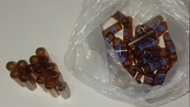 Las ampollas vacías encontradas en el Hospital Municipal de Bahía Blanca&nbsp;