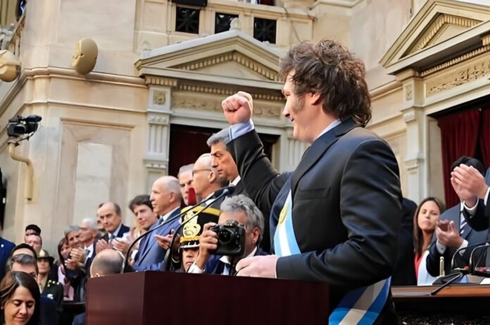Javier Milei en el Congreso, el día de la apertura de las sesiones legislativas 2024. (Roberto Robledo)