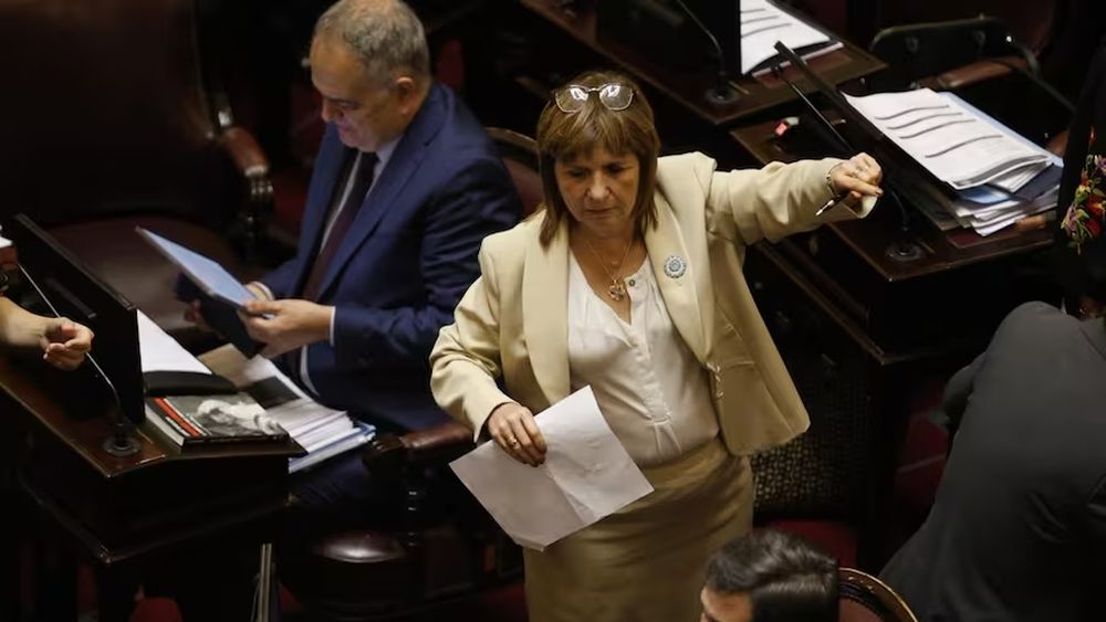 La senadora Patricia Bullrich, presidenta de la bancada de La Libertad Avanza.&nbsp;