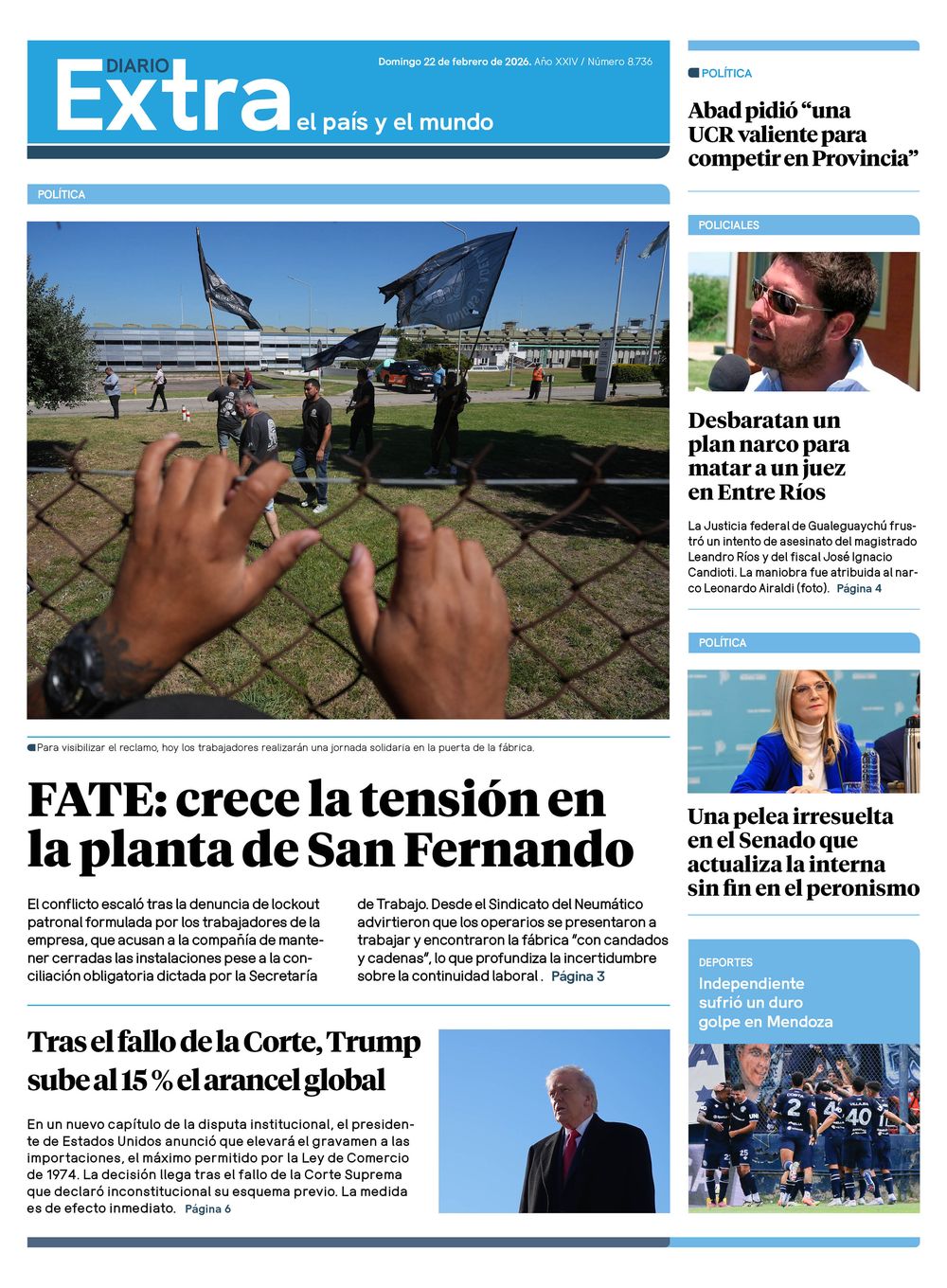 Tapa diario extra - 22-02