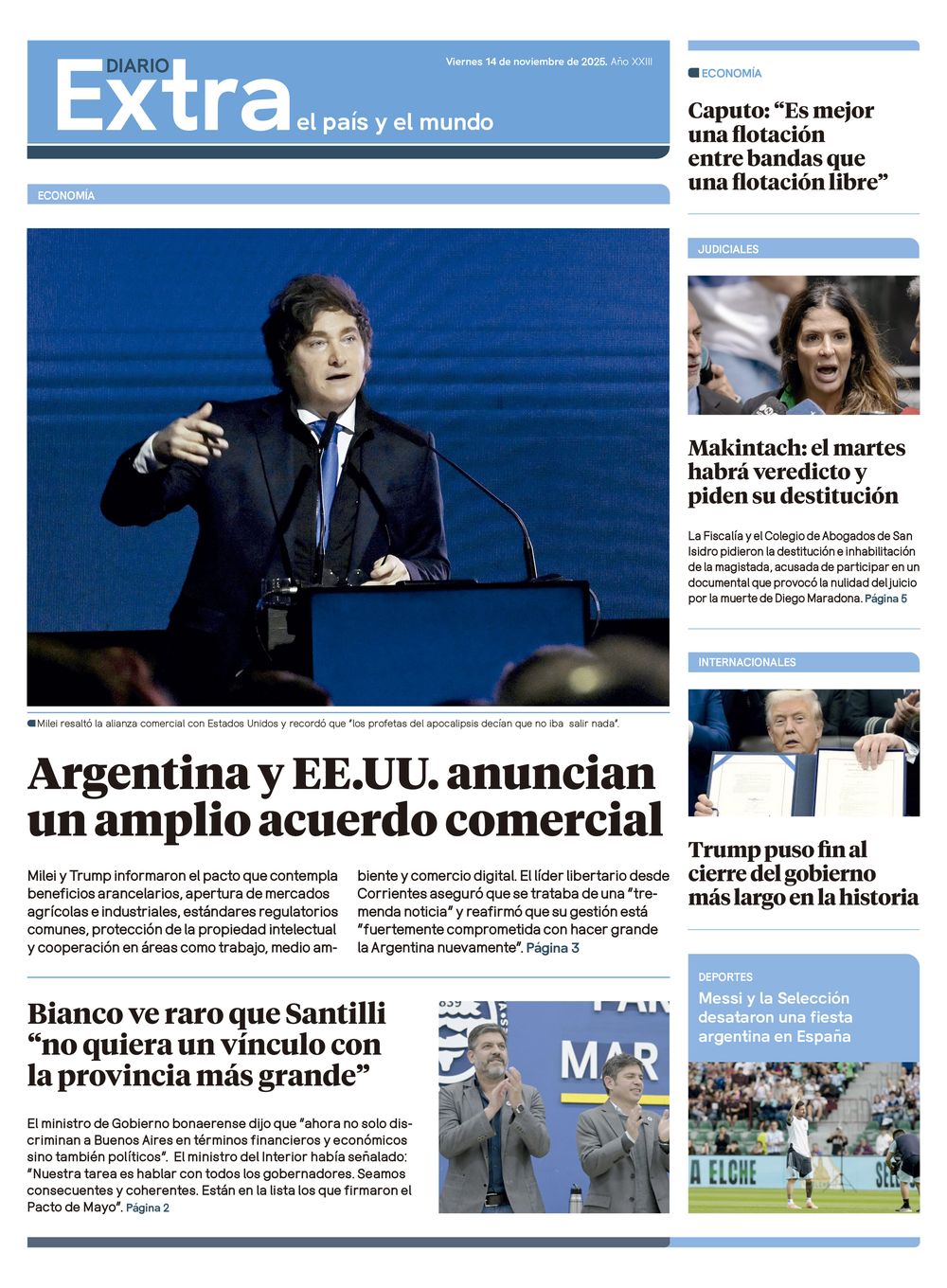 Tapa Diario Extra - 14-11