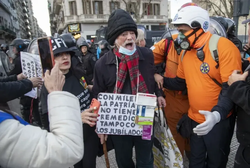 Protestas en las inmediaciones en el Congreso. (DIB/Archivo)