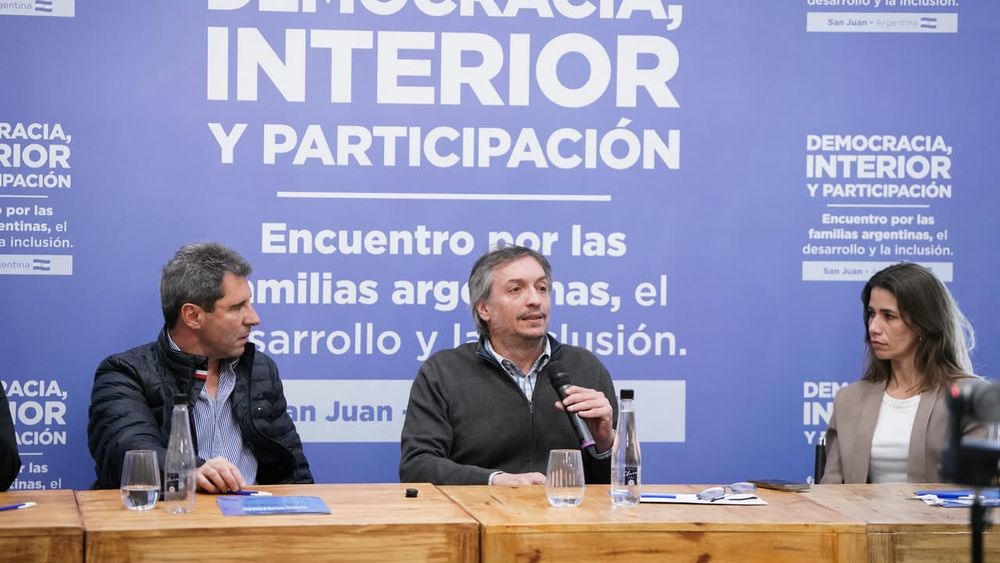 Máximo Kirchner compartió este jueves en San Juan un encuentro político con el exgobernador y senador nacional Sergio Uñac.