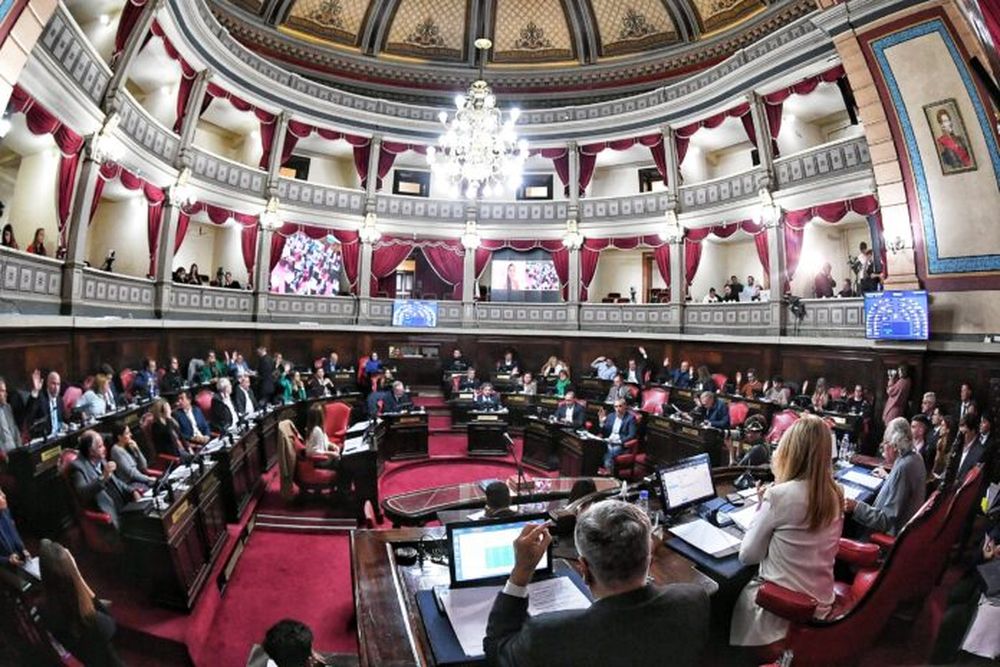 La sesión en el recinto del Senado bonaerense.