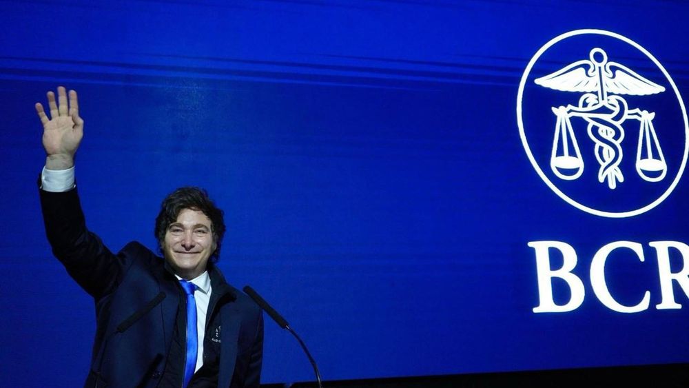 Javier Milei en la Bolsa de Comercio de Rosario. (Presidencia)