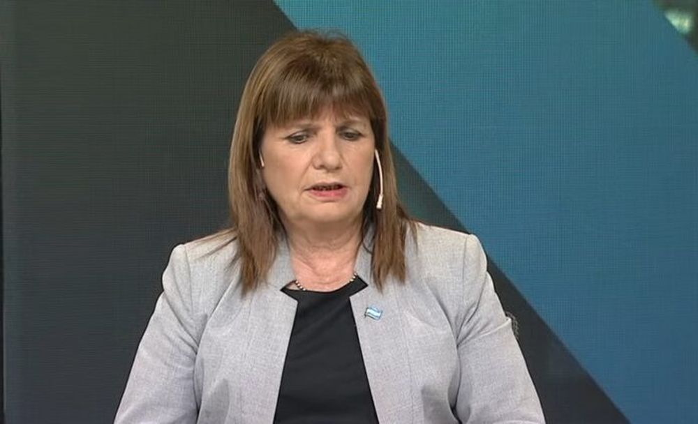 La ministra de Seguridad, Patricia Bullrich. (Captura de video)