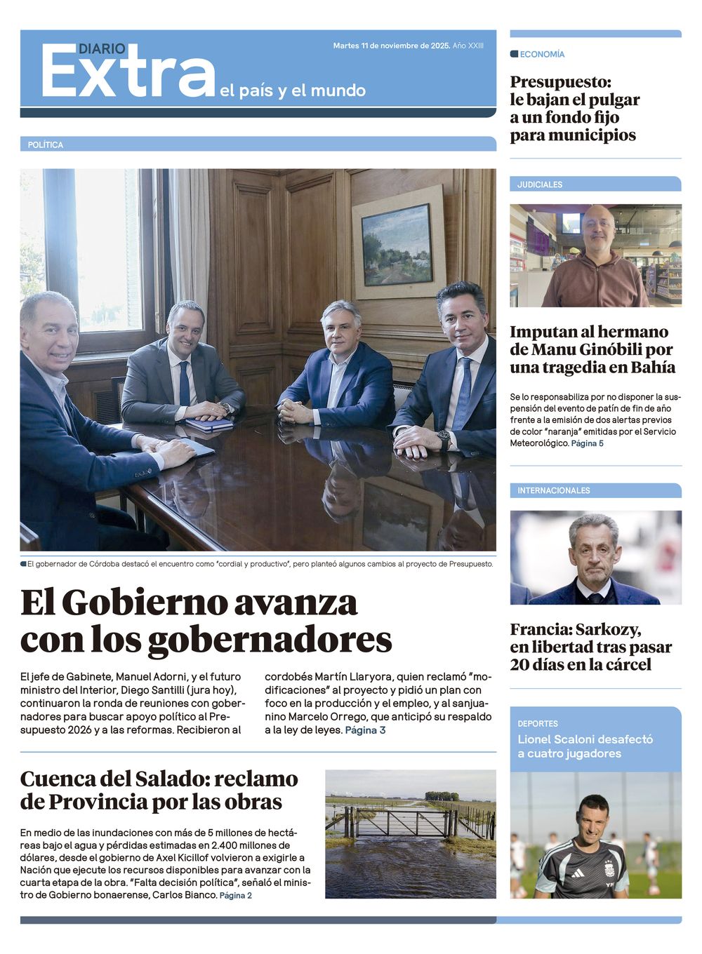 Tapa Diario Extra - 11-11