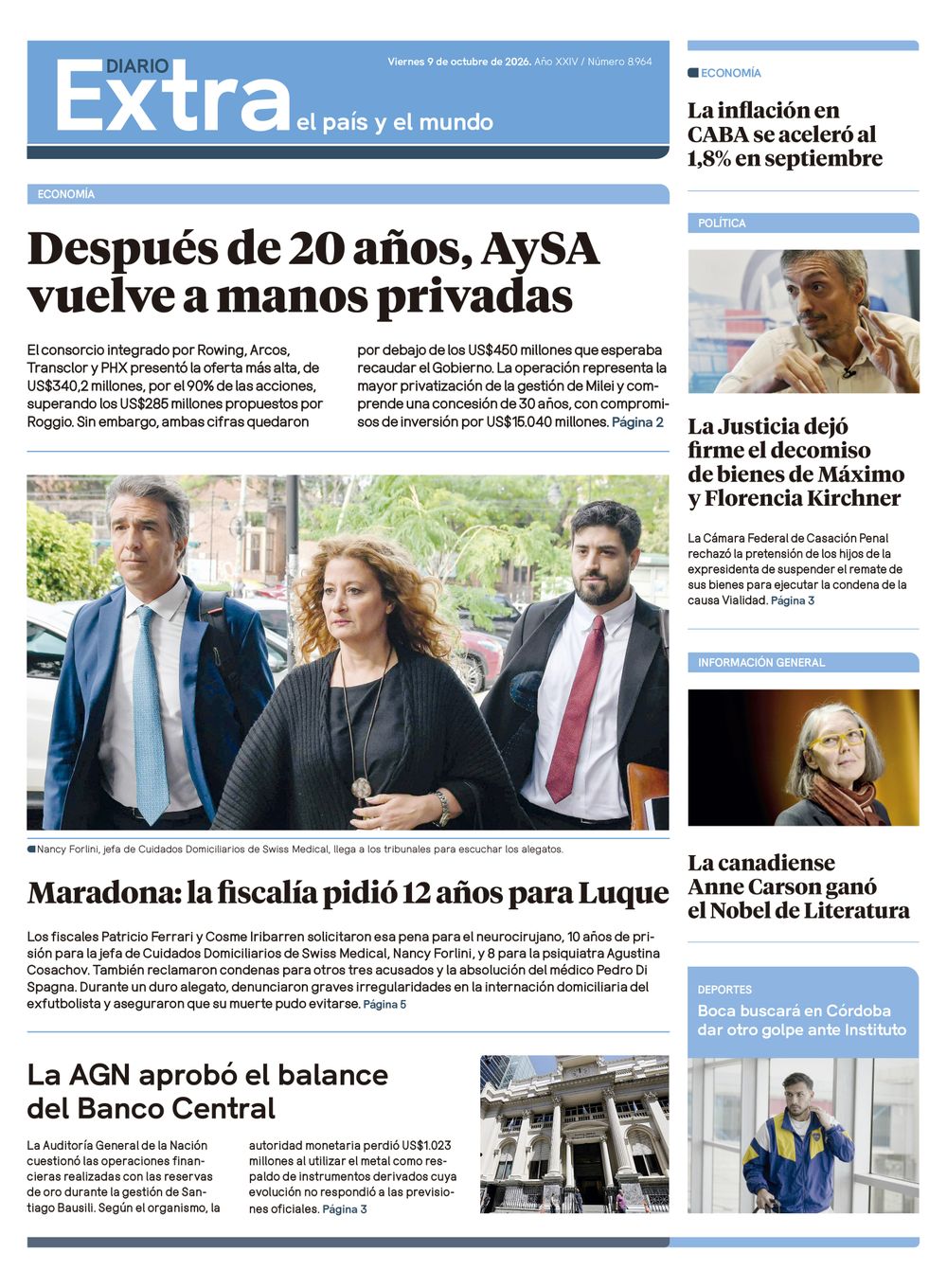 Tapa Diario Extra - 09-10