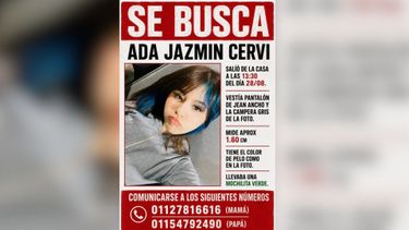 preocupacion en merlo por la desaparicion de una adolescente de 15 anos