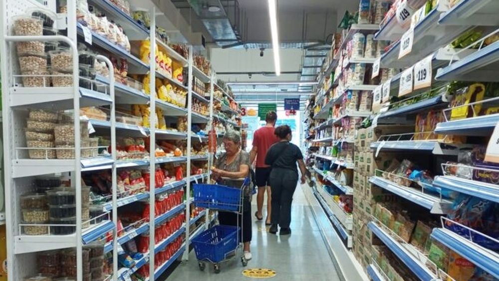 Las ventas en supermercados.