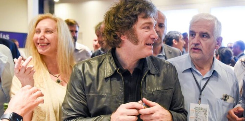 Karina Milei, el Presidente y Fernando Vilella en Expoagro, en marzo de 2024.