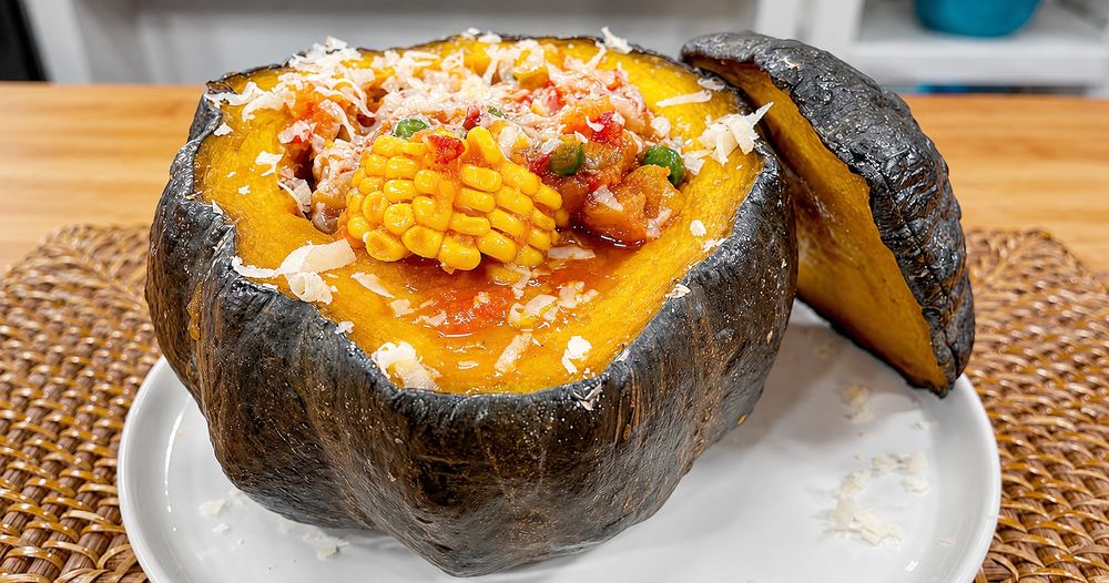 La carbonada típica se cocina al horno en el propio zapallo.