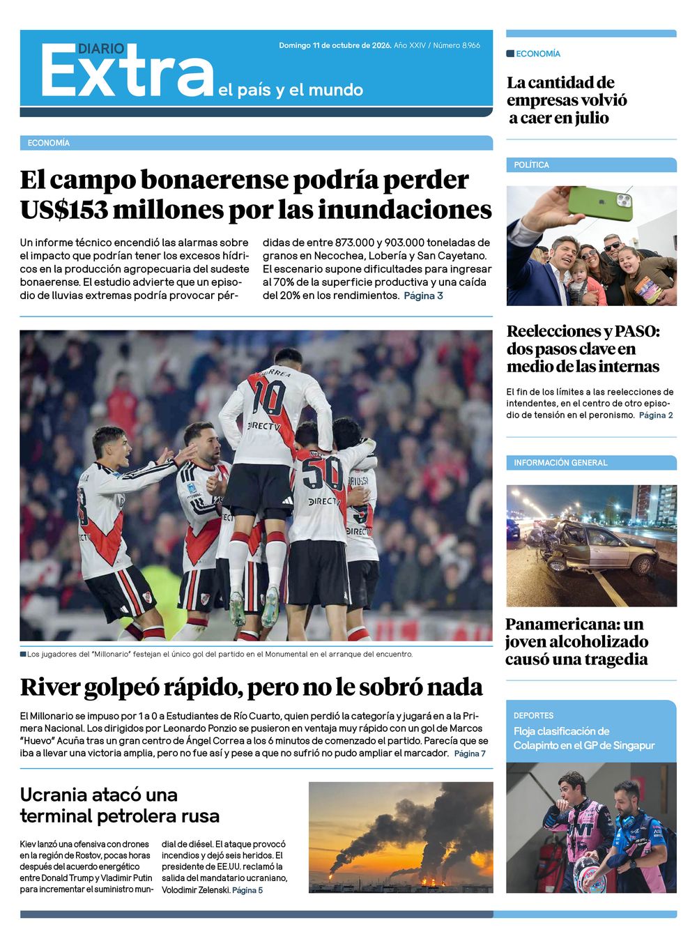 Tapa Diario Extra 11-10