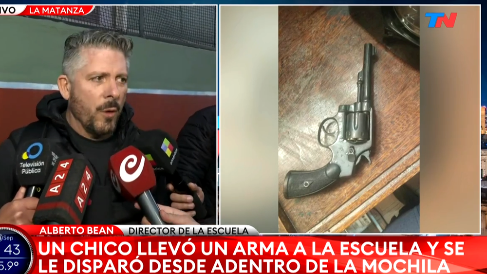 Albero Bean, director del colegio Jesús María Plaza de González Catán, habló del episodio en el que se disparó un arma dentro de un aula.&nbsp;