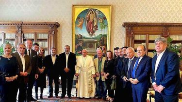 Diarios Bonaerenses | Los dirigentes sindicales en la visita al papa Francisco. (X @cgtoficialok)