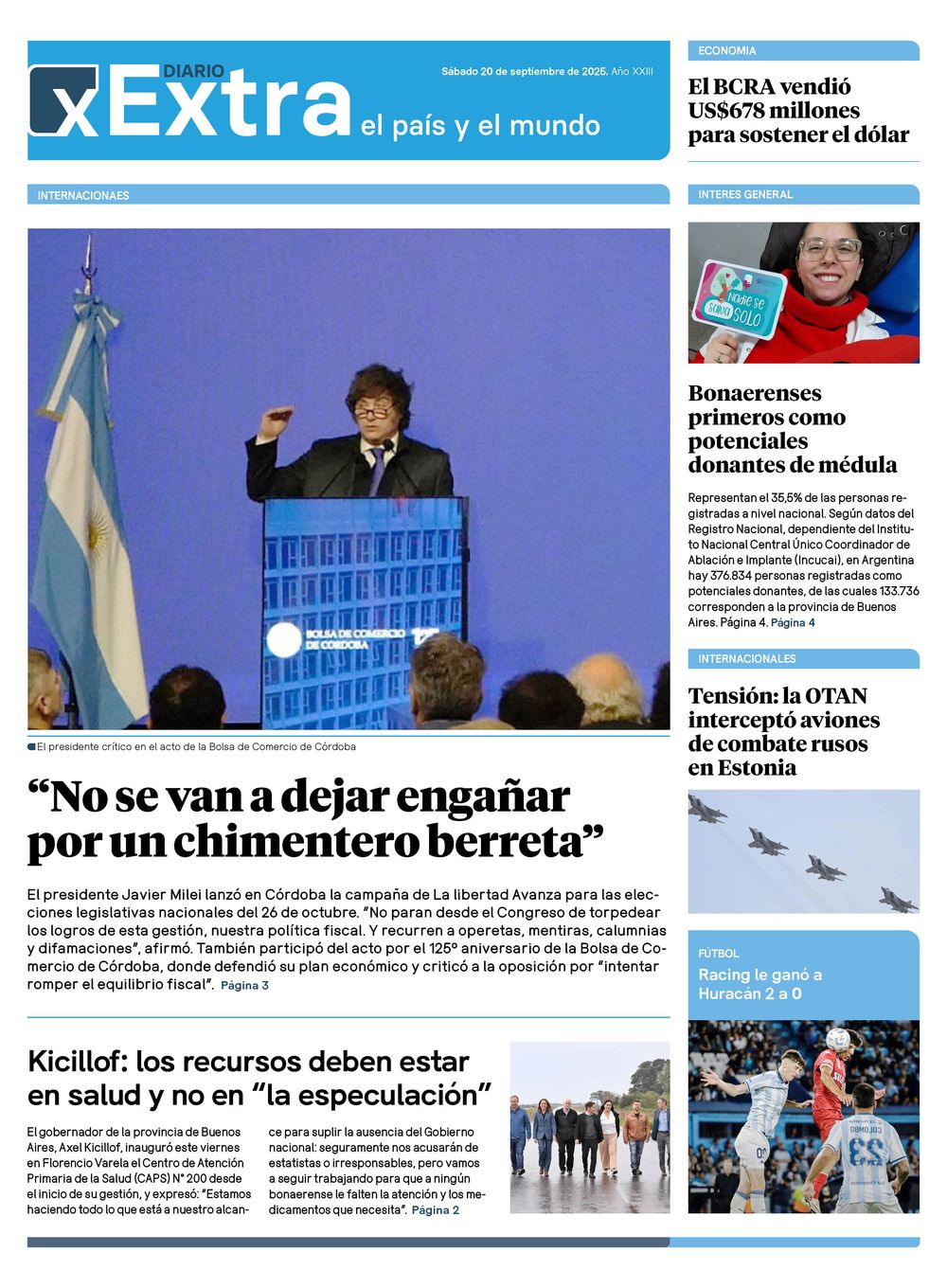 Tapa Diario Extra 20-09