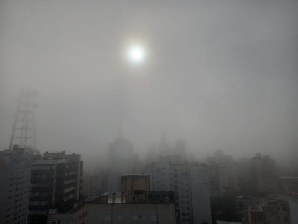 La densa niebla en la ciudad de La Plata. (DIB)