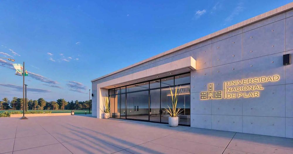 La flamante sede de la Universidad Nacional de Pilar.