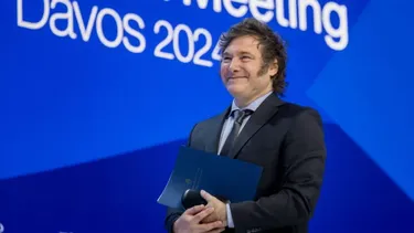 El presidente Milei en Davos, Suiza.