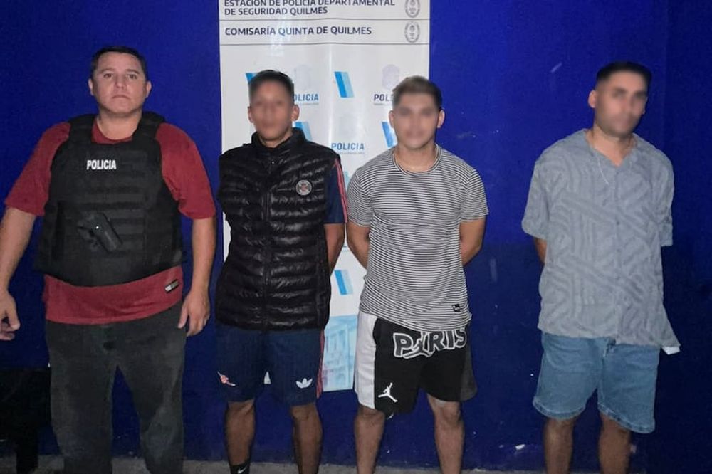 Los tres detenidos que formarían parte de la denominada Banda del Millón que actuaba en Quilmes.&nbsp;&nbsp;