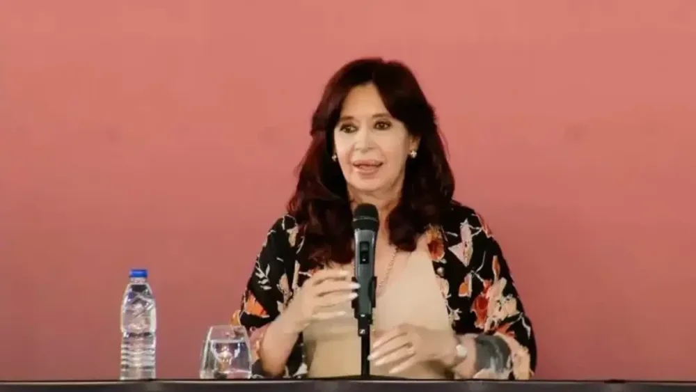 Cristina Fernández de Kirchner en la conferencia que dio en marzo en Río Negro.