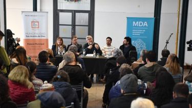 El ministro Javier Rodríguez en San Andrés de Giles. (Prensa MDA)