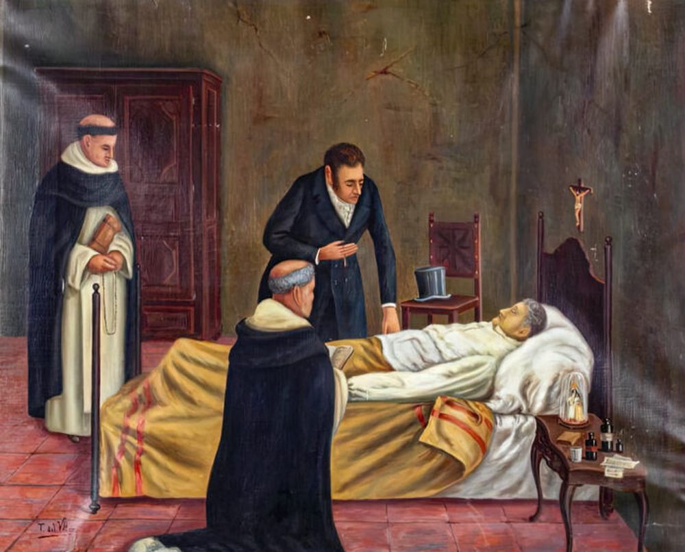 “El General Belgrano muere pobre rodeado de religiosos Dominicos y el doctor Joseph Redhead en 1820” (Tomás Ignacio del Villar, 1947).