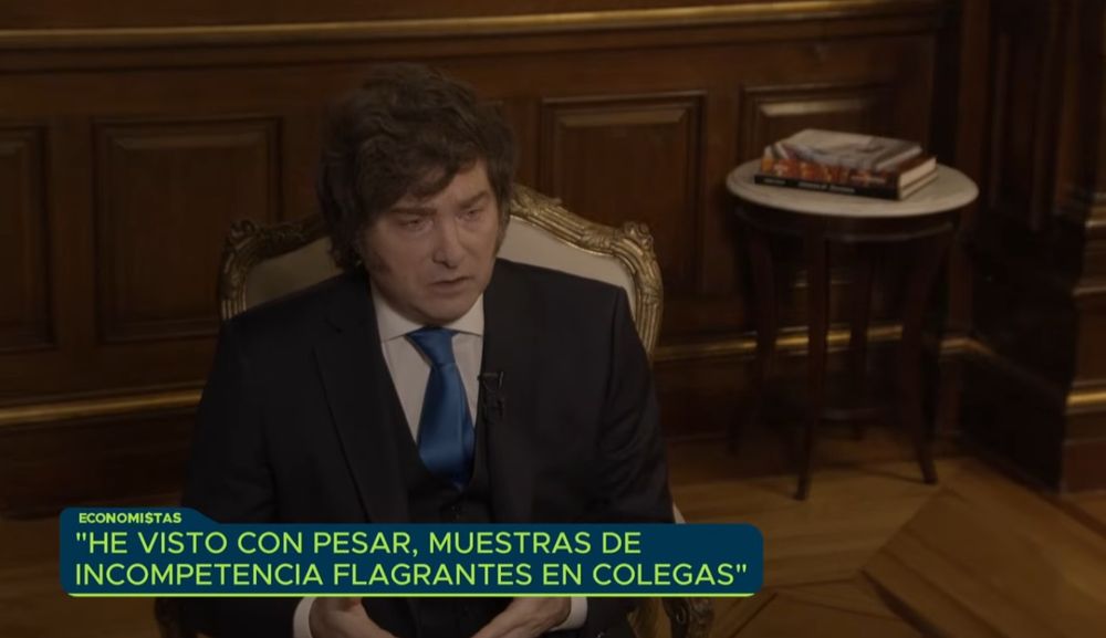 El presidente Javier Milei, entrevistado en la TV Pública.