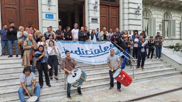 Una protesta de los judiciales frente a la Corte bonaerense.