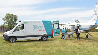Un avión sanitario llevó a Bastián desde Mar del Plata al aeródromo de La Matanza.