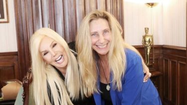 Susana Giménez y Karina Milei en la casa Rosada. (X)