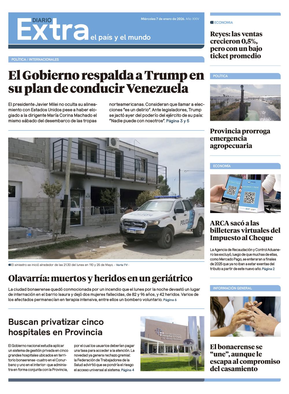 Tapa Diario Extra - 07-01