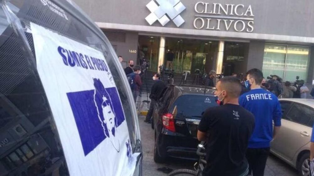 Diego Maradona fue atendido en la Clínica de Olivos entre el 3 y 11 de noviembre de 2020.