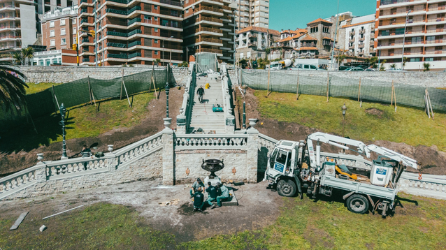 Los trabajos en la Escalera Imperial de Mar del Plata.