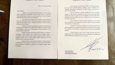 El texto de la nota que el presidente Javier Milei le envió al papa Francisco. (Presidencia)