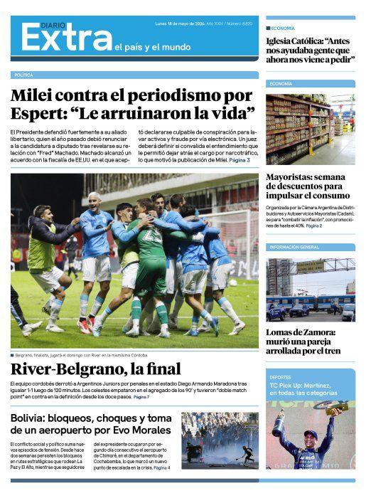 Edición impresa 18/05/2026 Edición impresa 18/05/2026