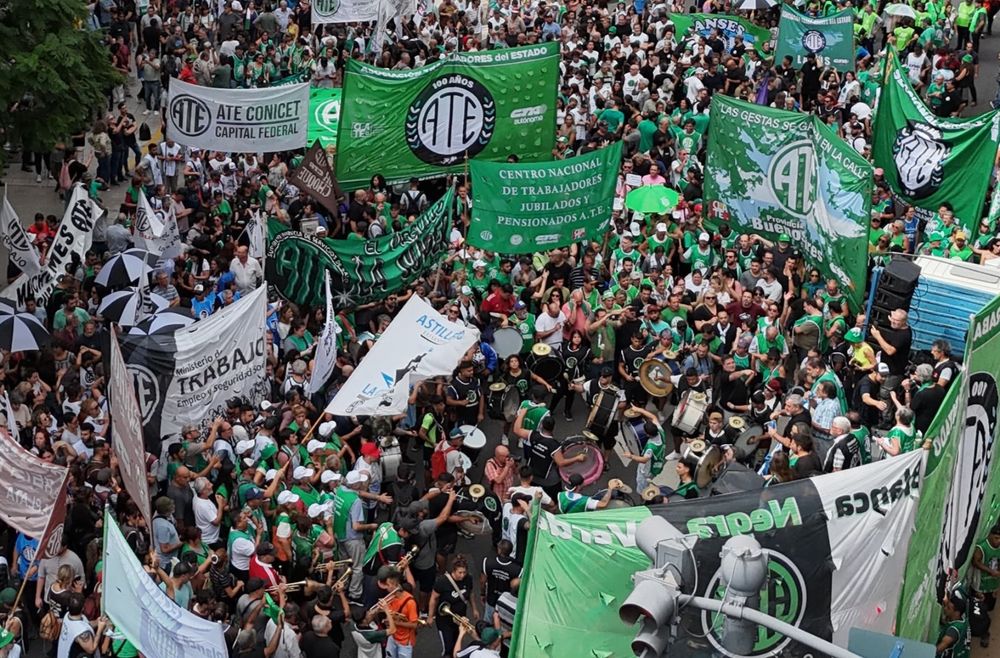 Trabajadores de ATE en una protesta.&nbsp;