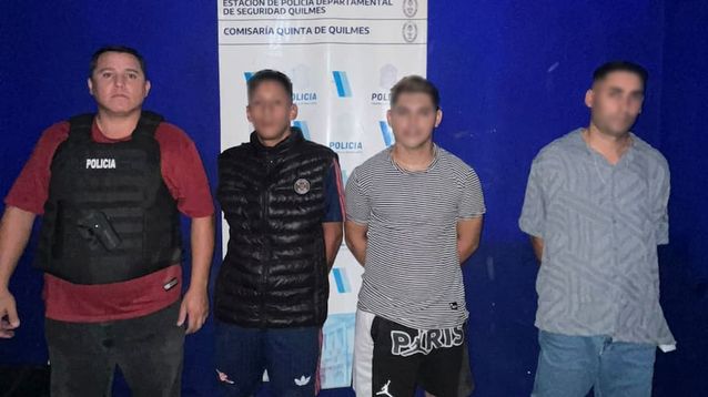 Los tres detenidos que formarían parte de la denominada Banda del Millón que actuaba en Quilmes.&nbsp; 