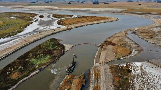 Elo tramo paralizado de las obras del Plan Maestro del Salado.