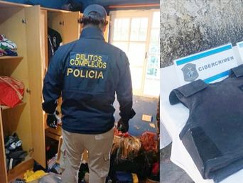 Imagen de un o de los operativos y del material incautado en la causa. Imagen de un o de los operativos y del material incautado en la causa.